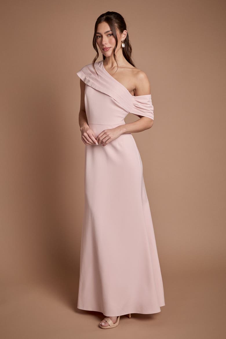 One-Shoulder Asymmetric Maxi Dress, Alternate, color, Blush