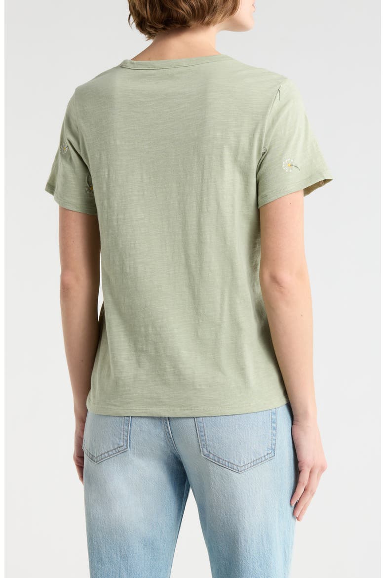 Embroidered Cotton T-Shirt, Alternate, color, GREEN MULTI