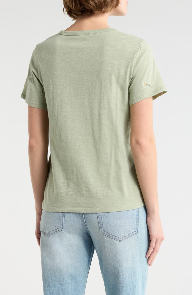 Lucky Brand Embroidered Cotton T-Shirt, Alternate, color, Green Multi