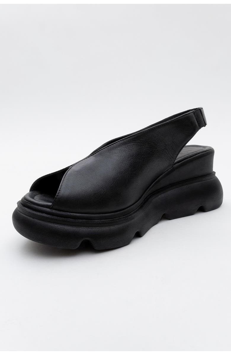 Forever & Always Shoes Sam Leather Platform Sandal, Alternate, color, Black Leather