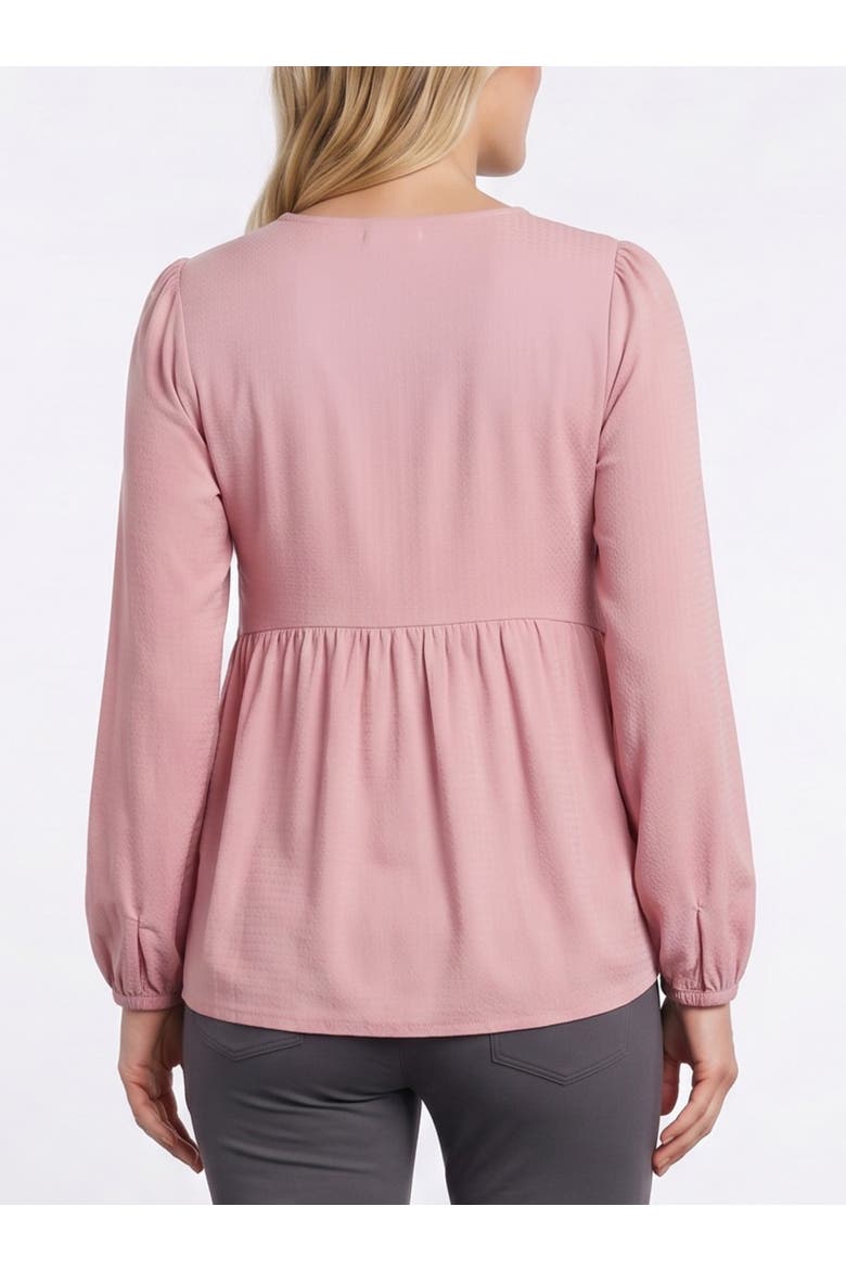 Long Sleeve Empire Waist Keyhole Woven Blouse, Alternate, color, Soft Violet