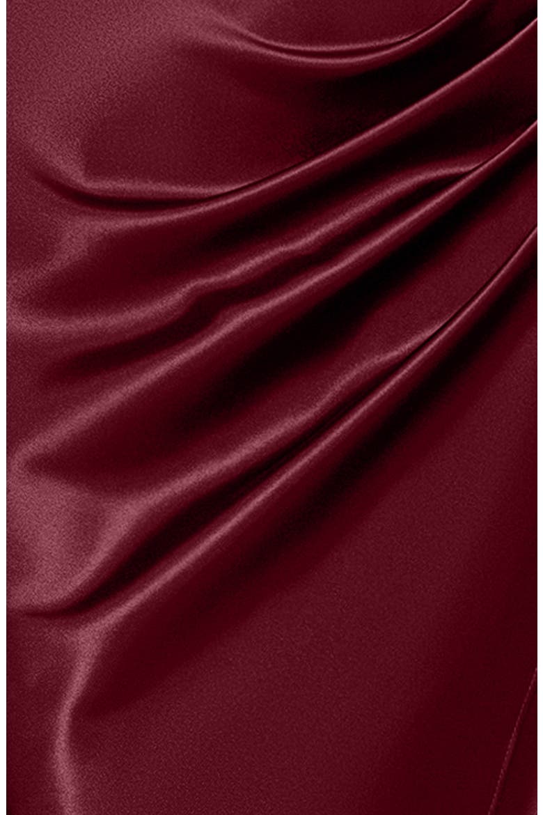 Charmeuse Halter Dress, Alternate, color, BURGUNDY
