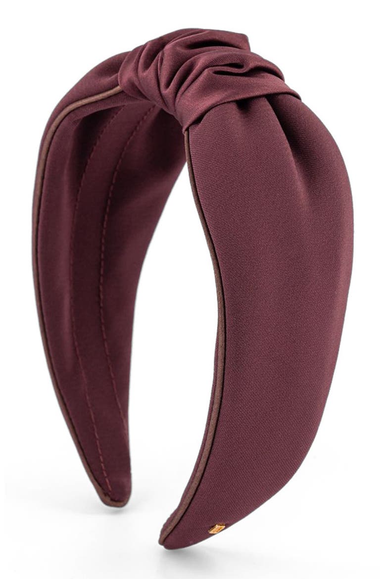 Douceur satin headband, Main, color, Moka
