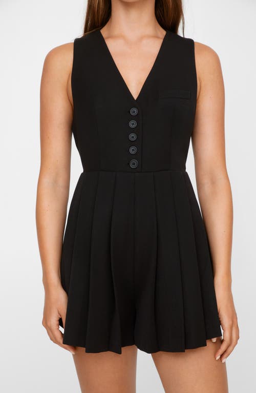 Nasty Gal Tailored Pleated Hem Sleeveless Romper In Black