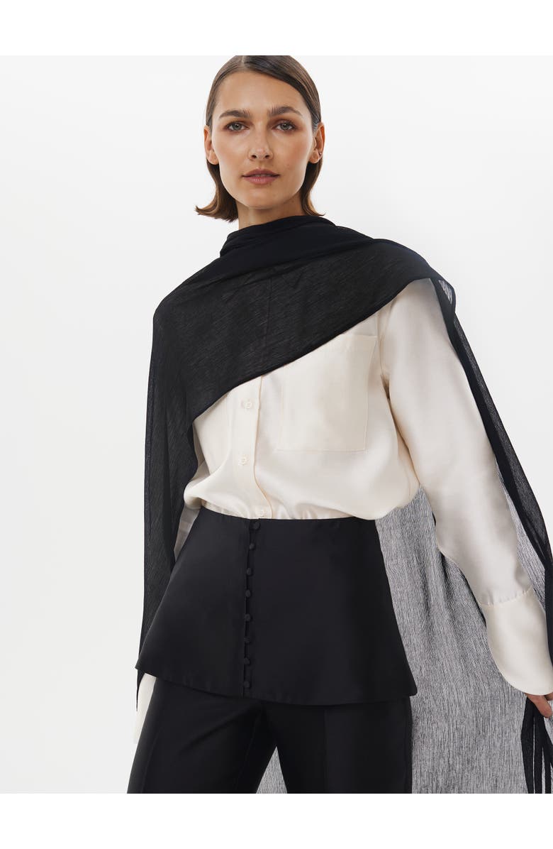 Alas Silk-wool Mini Skirt, Alternate, color, Black