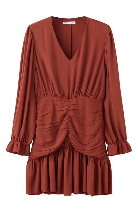 Draped Panel Chiffon Dress