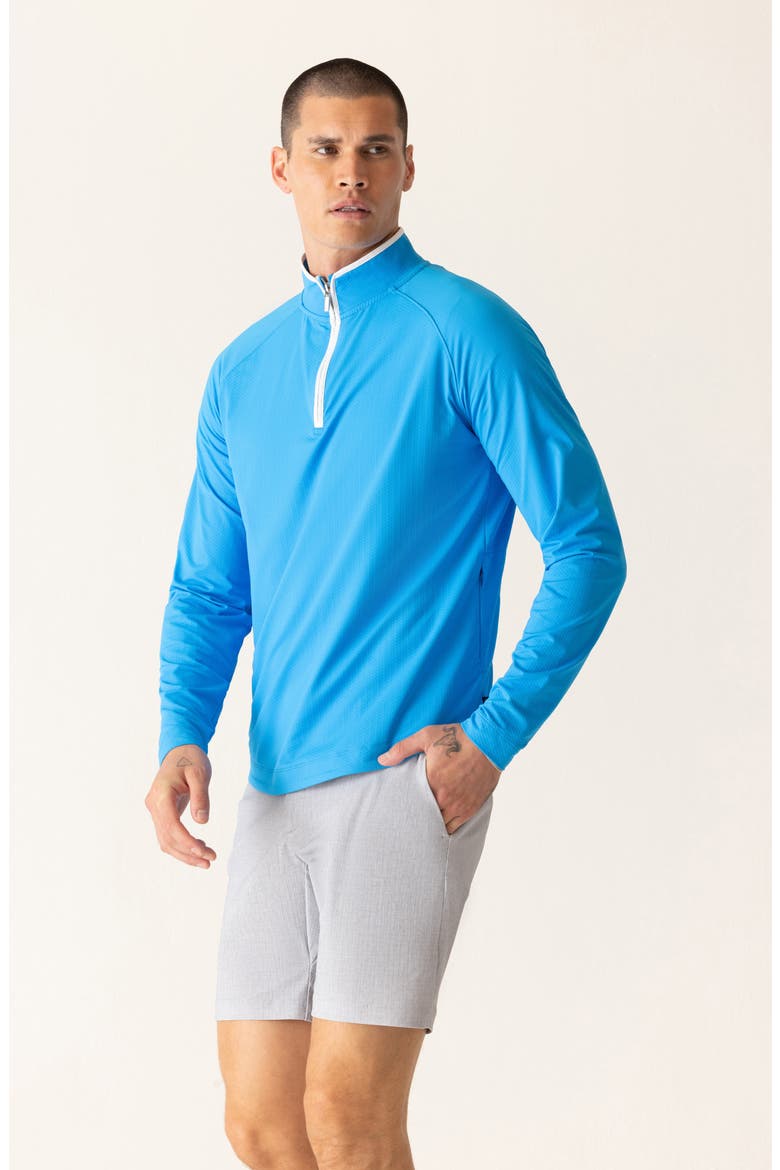 Links Jacquard Quarter Zip Pullover, Alternate, color, ELECTIRIC BLUE