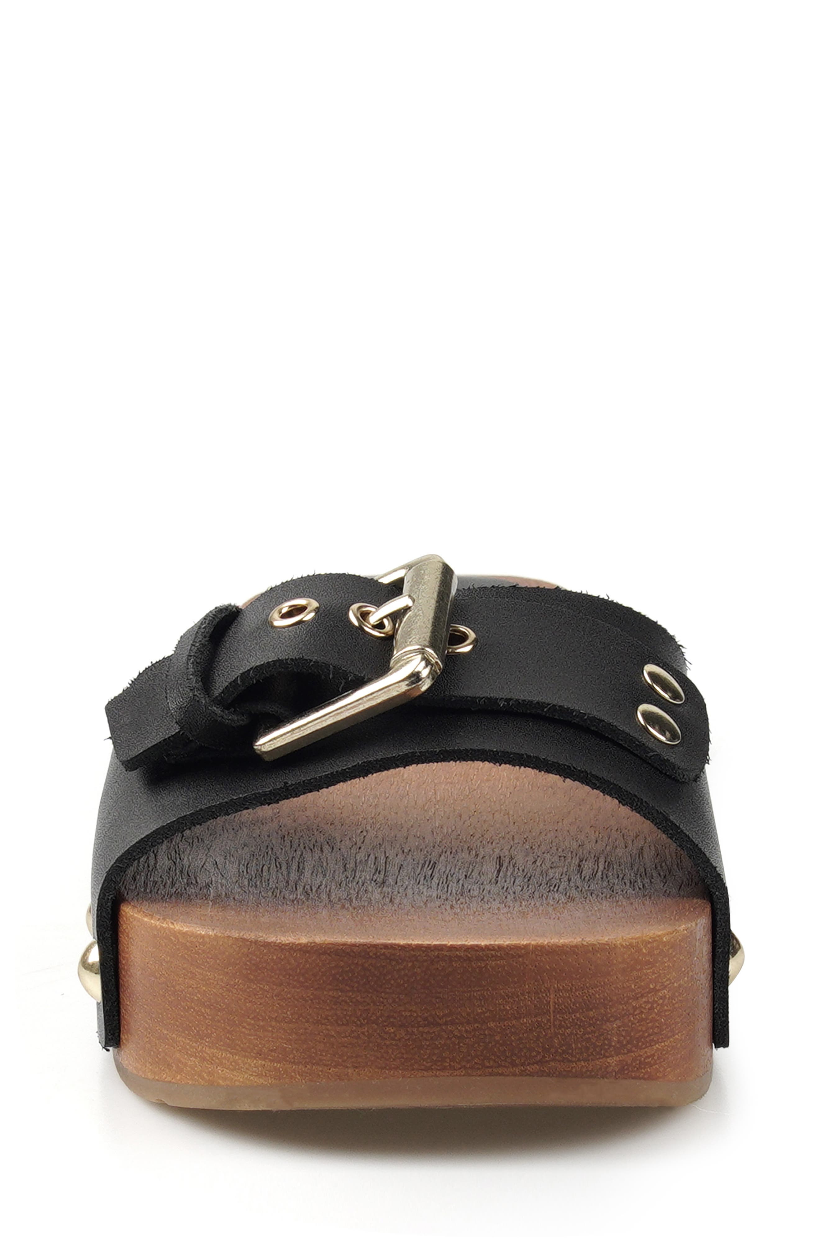 Ninnah Leather Slide Sandal, Alternate, color, BLKLT