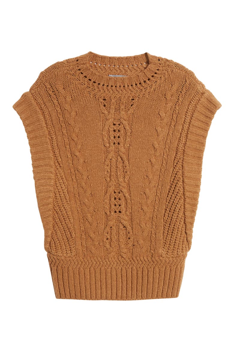 Cable Stitch Sweater, Alternate, color, NUTMEG