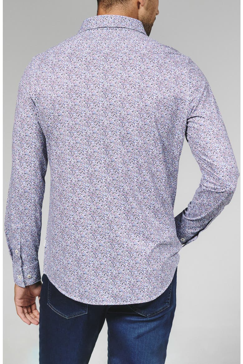 Prague Floral Performance Button-Up Shirt, Alternate, color, STONE ROSE