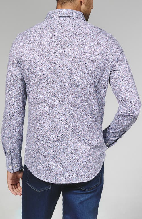 7 Diamonds Prague Floral Performance Button-up Shirt In Blue