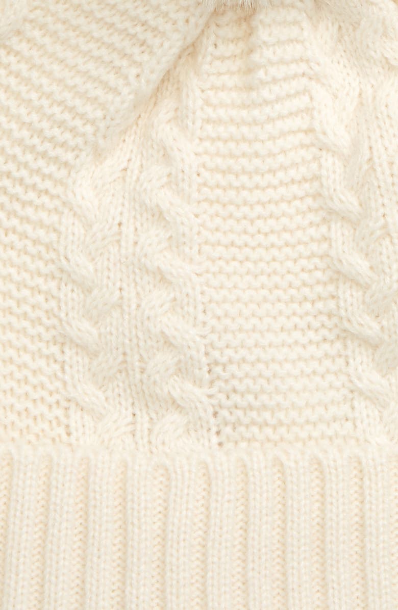Rachel Parcell Faux Fur Pom Beanie, Alternate, color, 