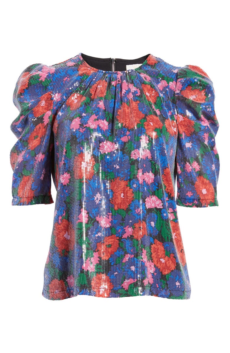 WAYF Greyson Sequin Puff Sleeve Top, Alternate, color, 