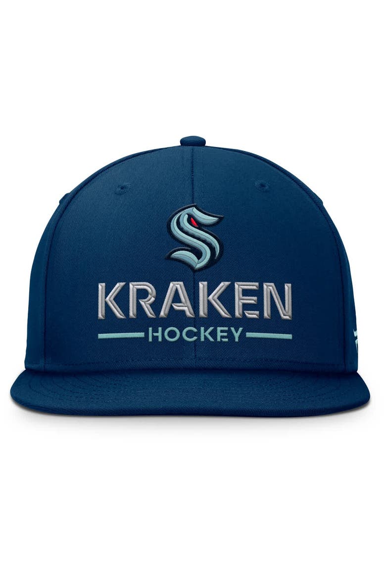 Men's Fanatics Deep Sea Blue Seattle Kraken Authentic Pro Rink Lockup Snapback Hat, Alternate, color, Navy