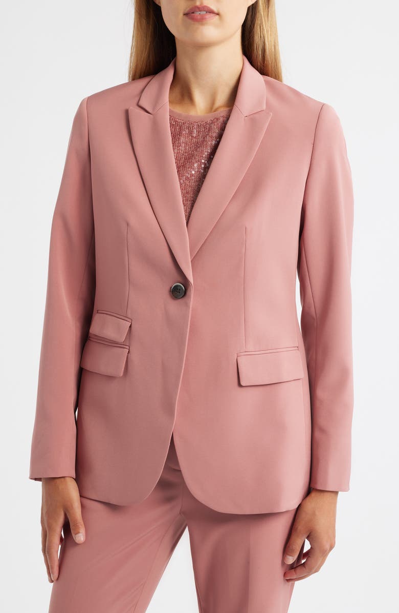 Anne Klein Stacked Pocket One-Button Blazer, Alternate, color,