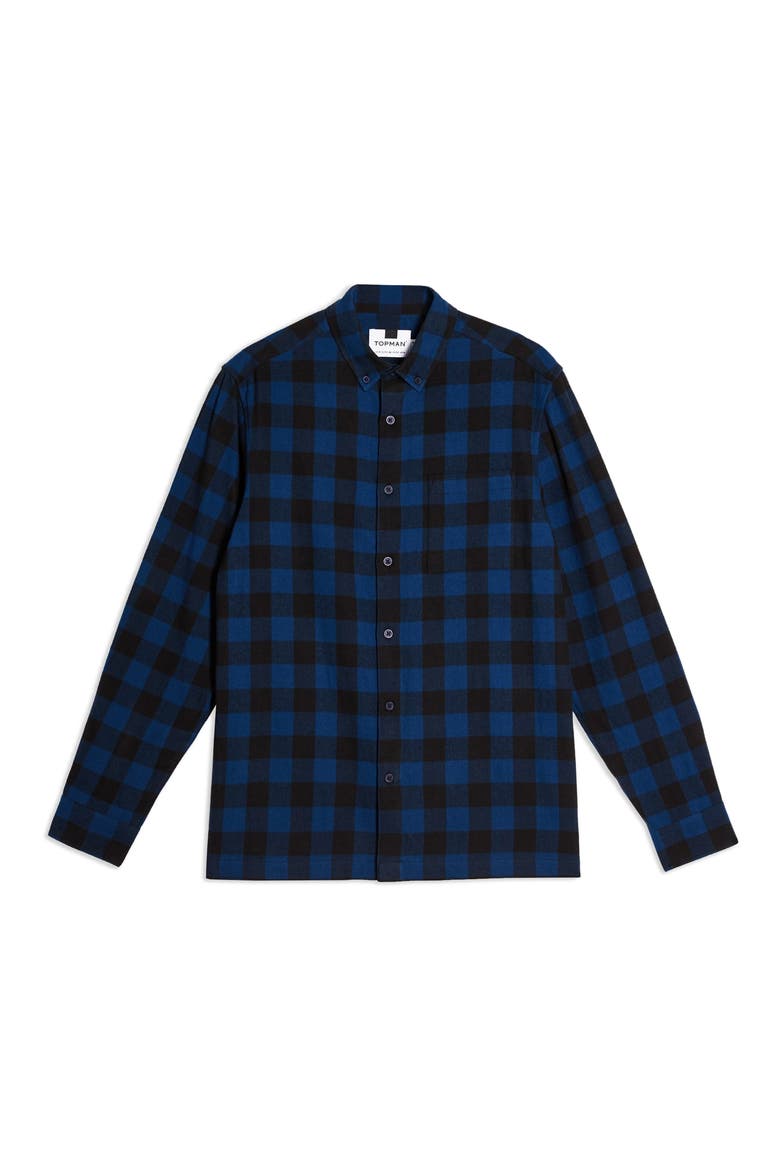 Buffalo Check Button-Down Flannel Shirt, Alternate, color, BLACK MULTI