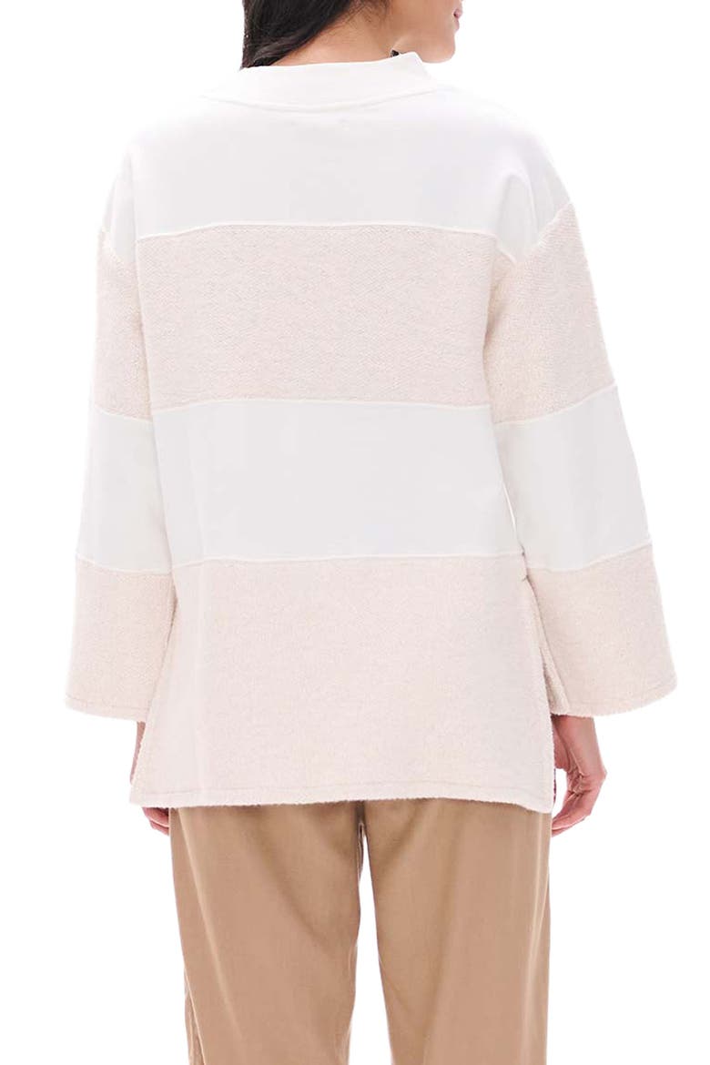 Textured Long Sleeve Stripe Top, Alternate, color, CAMI LACE