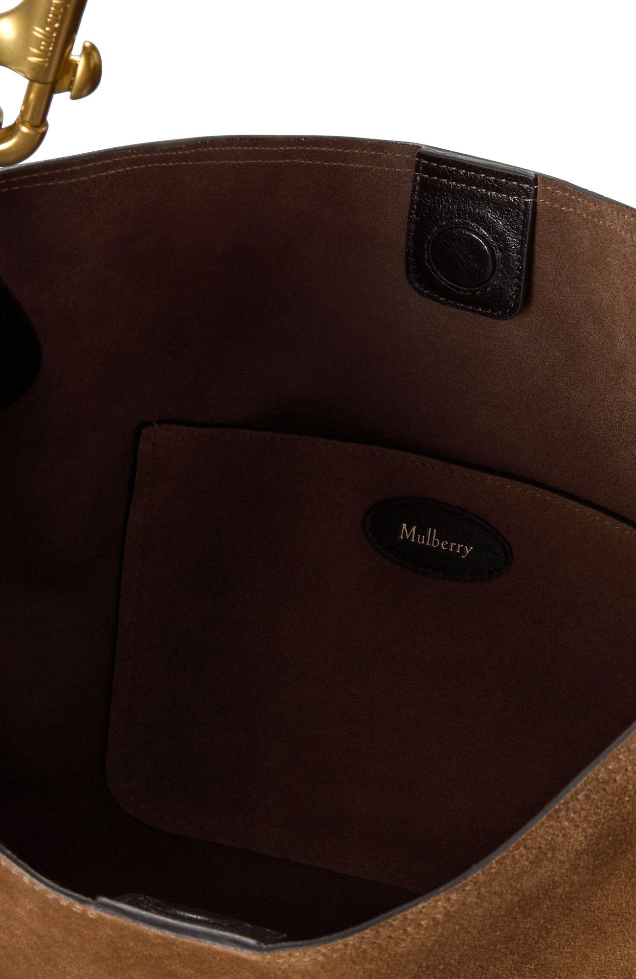 Mulberry Hackney Suede Shoulder Bag, Alternate, color, 