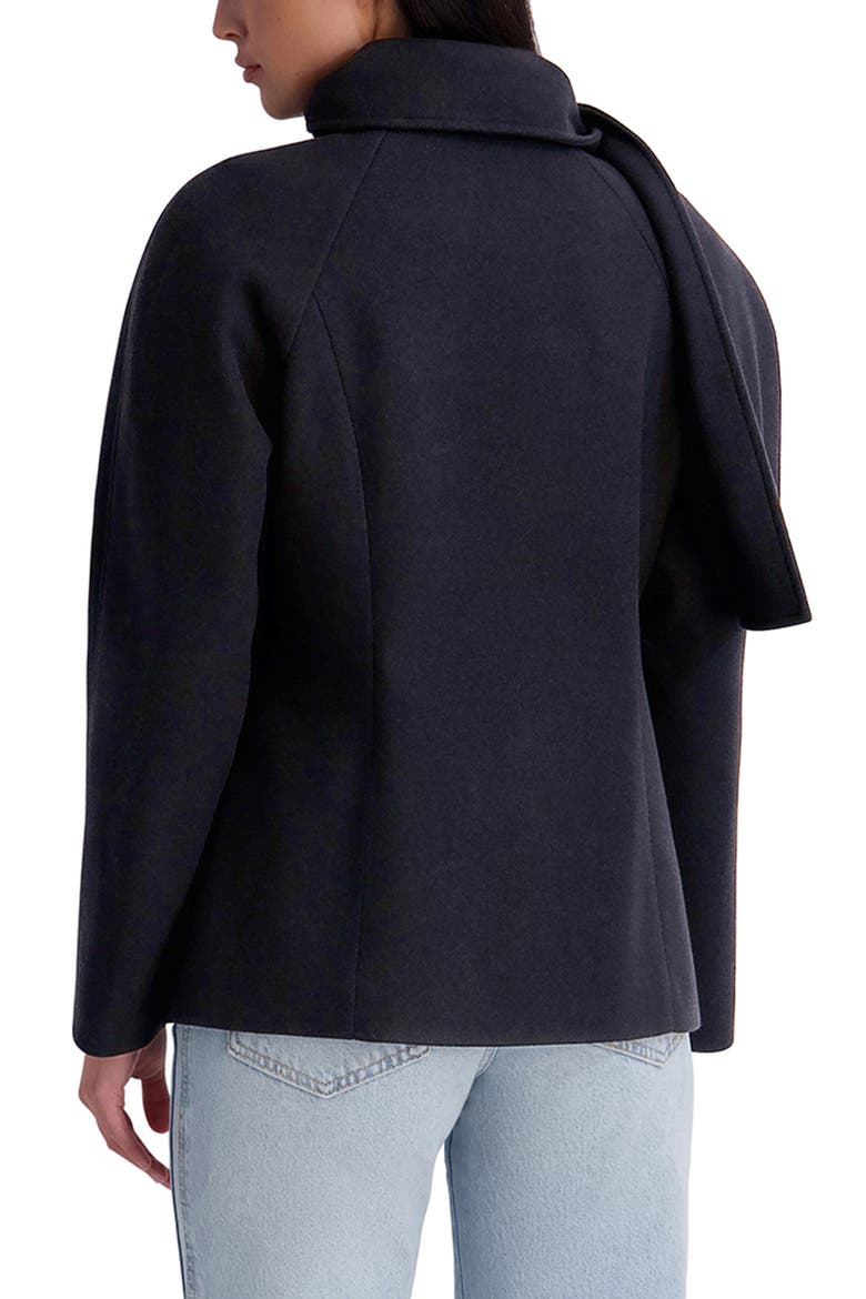 Scarf Collar Coat, Alternate, color, BLACK