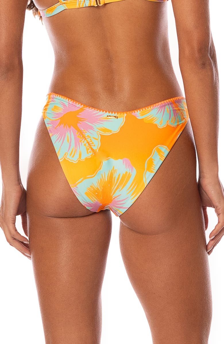 Maaji Hawaiian Floral Splendour Reversible Bikini Bottoms, Alternate, color, Orange