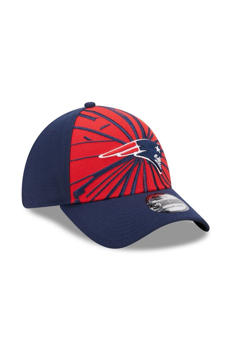 Men's New Era Red/Navy New England Patriots Shattered 39THIRTY Flex Hat, Alternate, color, Red