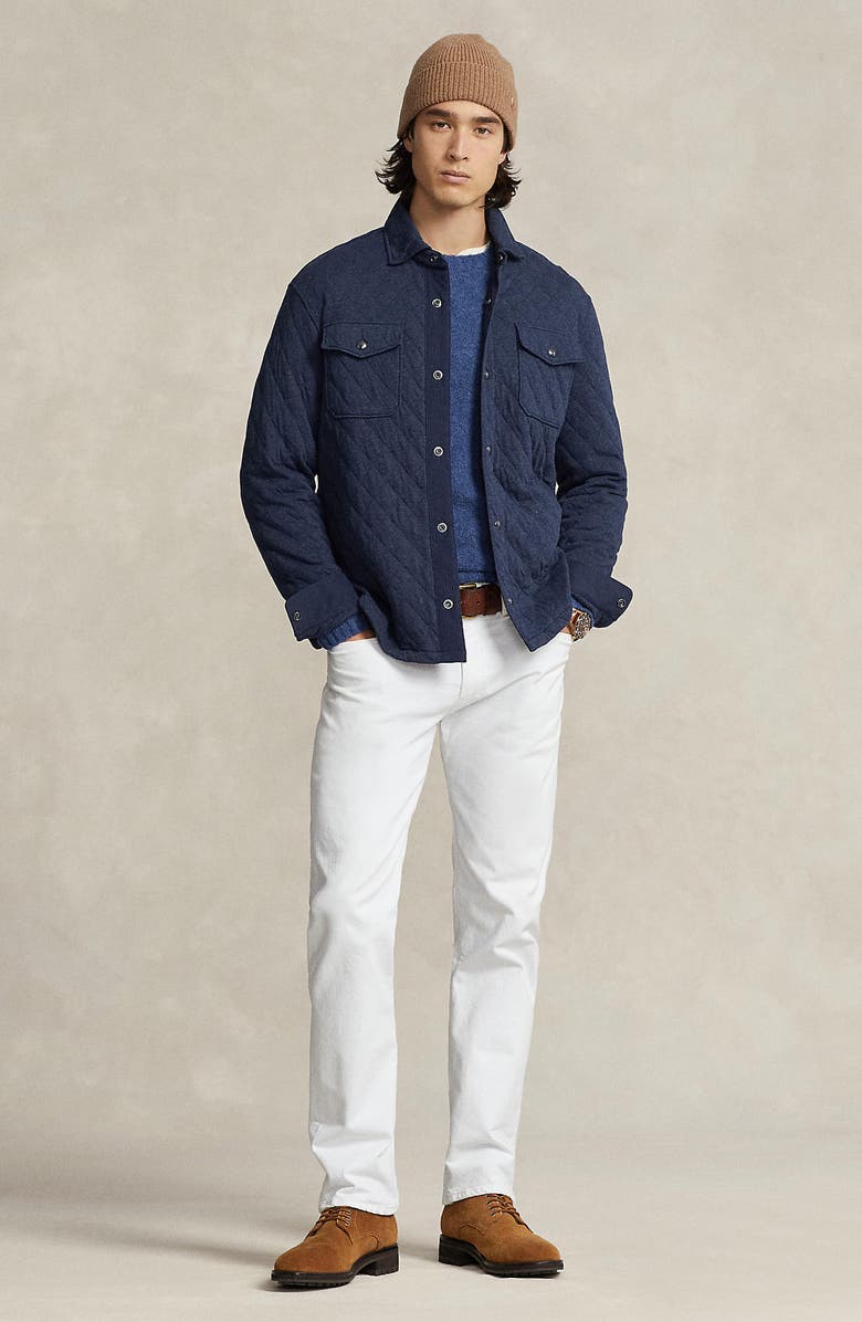 Polo Ralph Lauren Double Knit Quilted Jersey Shirt Jacket, Alternate, color, 