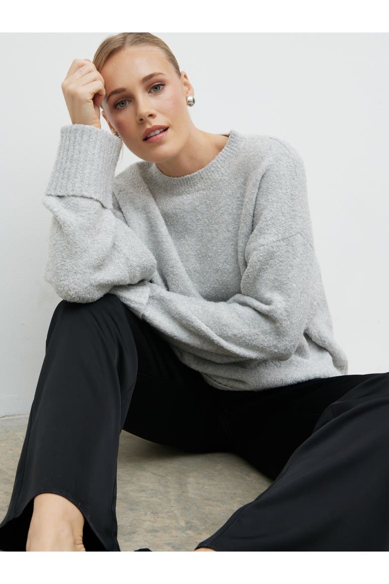 Camille Oversized Borg Jumper, Alternate, color, Grey