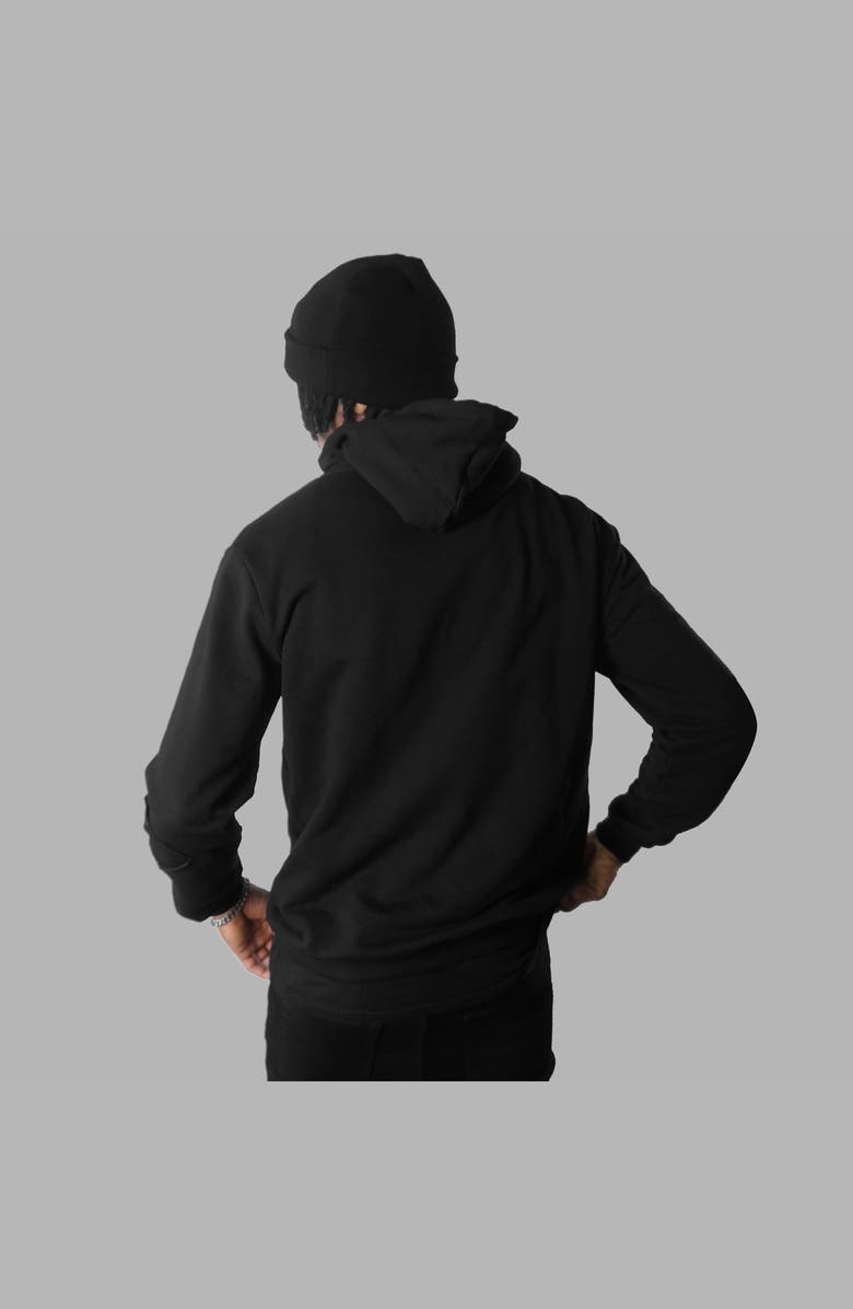 Blvck Monogram Torn Hoodie, Alternate, color, Black