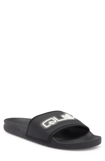 Quiksilver Rivi Wordmark Slide Sandal In Black/white