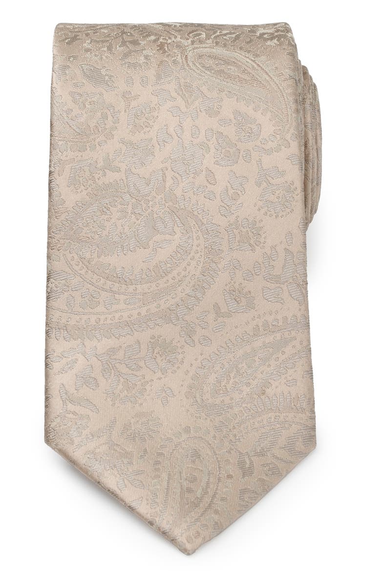 Paisley Silk Tie, Main, color, TAN
