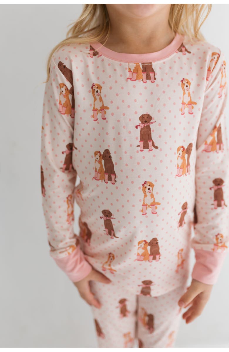 In My Jammers Pup Friends Two Piece Sleepwear Set, Alternate, color, Pink