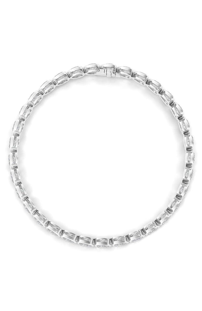 HauteCarat Bezel Heart Lab Created Diamond Bangle, Alternate, color, 18K White Gold