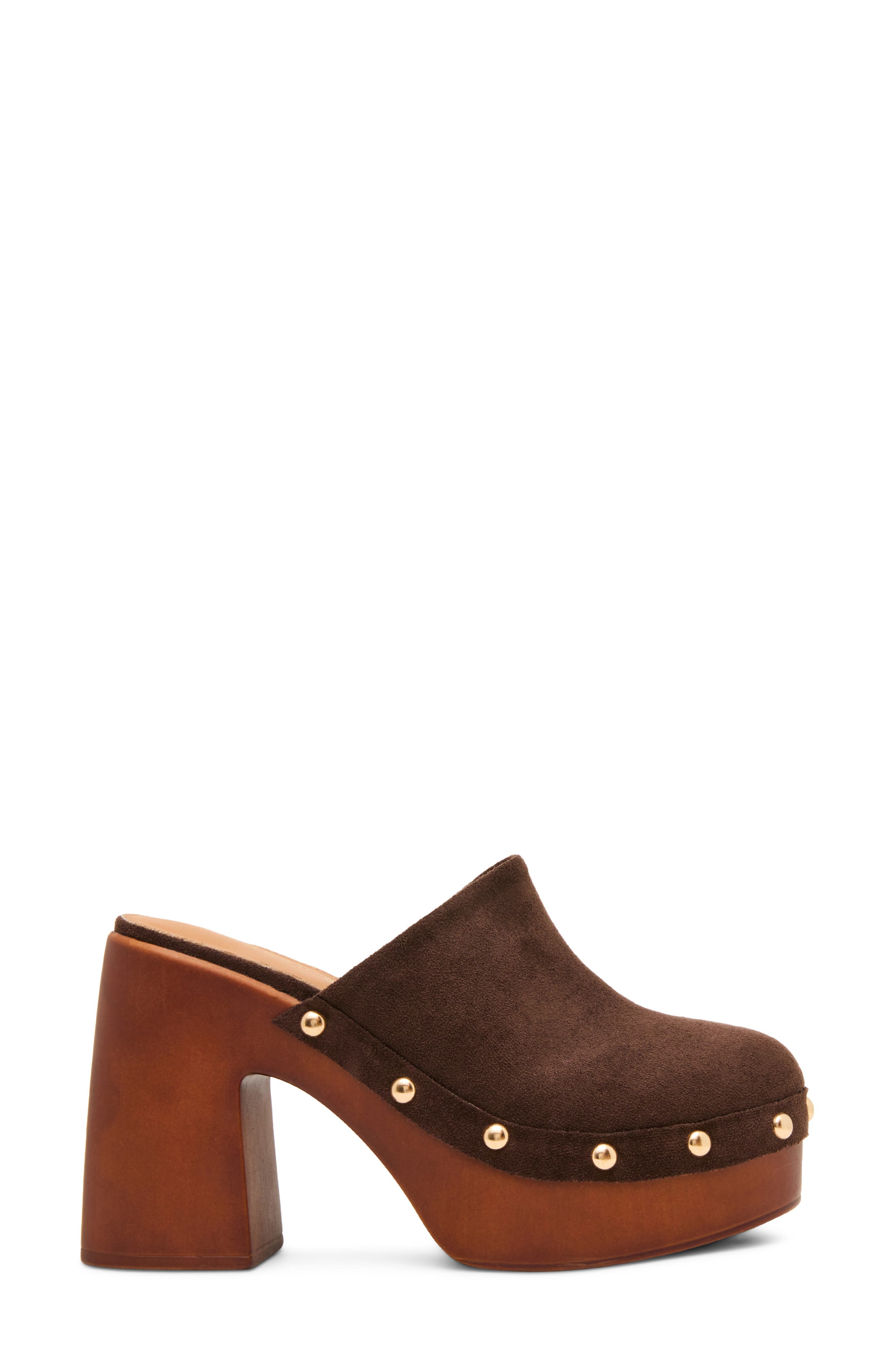 Austinn Platform Clog, Alternate, color, DARK BROWN FAB