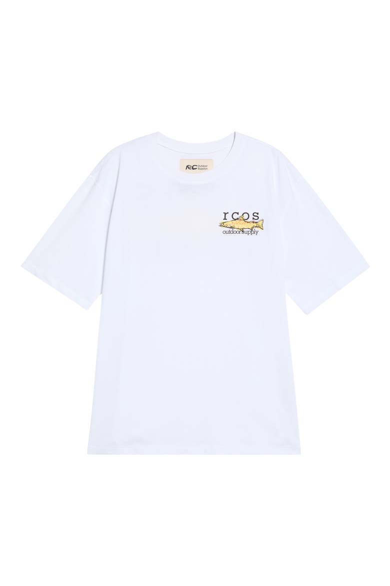 Trout Cotton Graphic T-Shirt, Main, color, WHITE