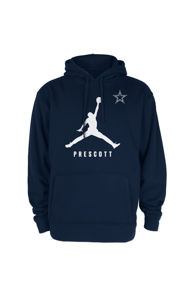 Jordan Brand Men's Jordan Brand Dak Prescott Navy Dallas Cowboys Lockup Pullover Hoodie, Main, color, 