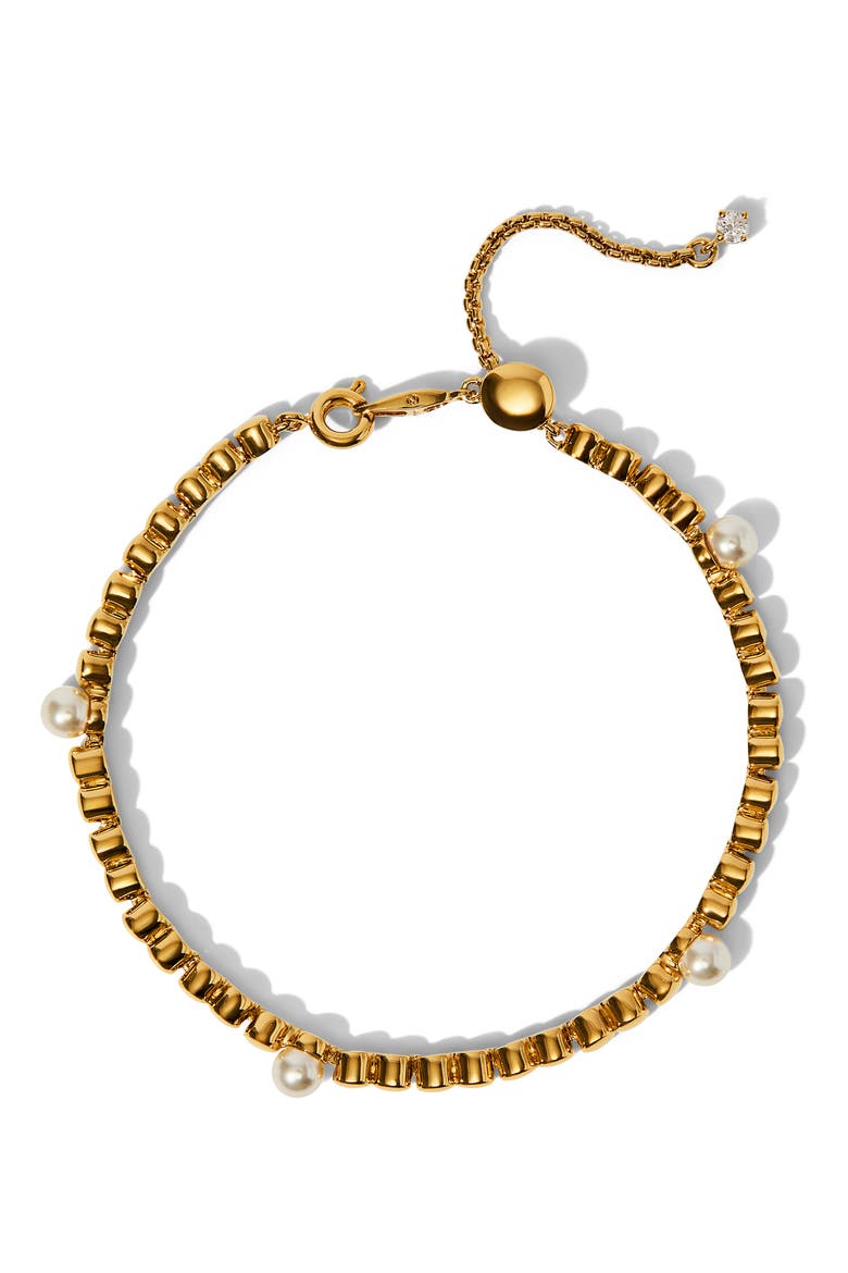 Esme Faux Pearl Bracelet, Main, color, GOLD