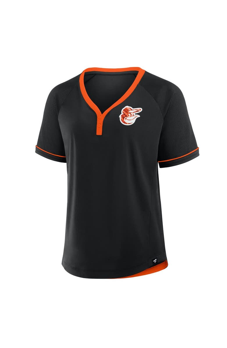 FANATICS Women's Fanatics Black Baltimore Orioles League Diva Star Raglan V-Neck T-Shirt, Alternate, color, Black