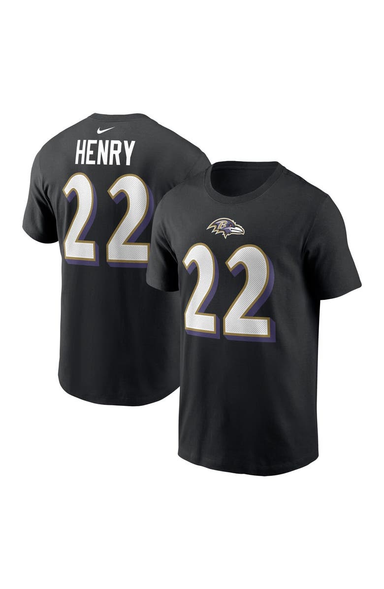 Nike Men's Nike Derrick Henry Black Baltimore Ravens Player Name & Number T-Shirt, Alternate, color, Black