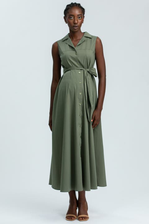 Alba Sleeveless Maternity Shirt Dress