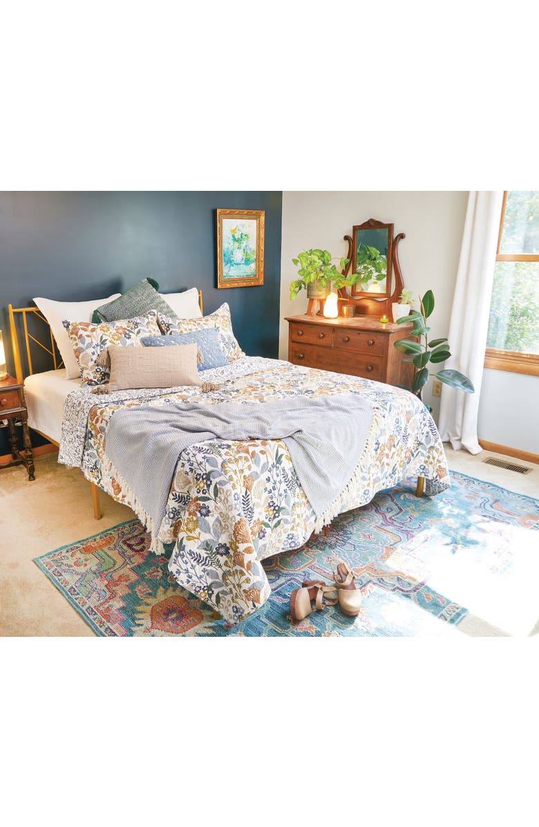 carol & frank Delilah Spring Floral Cotton Quilt Set  - Reversible and Machine Washable, Alternate, color, Blue