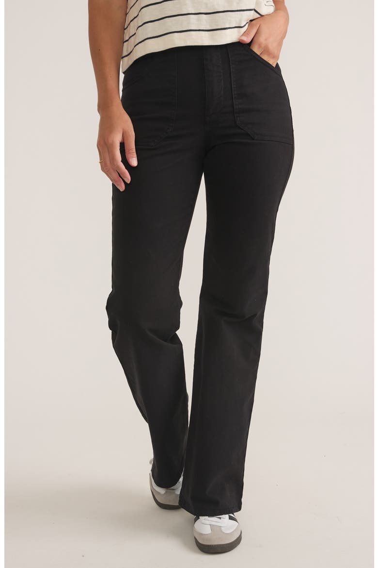 Bridget Twill Flare Pants, Main, color, BLACK