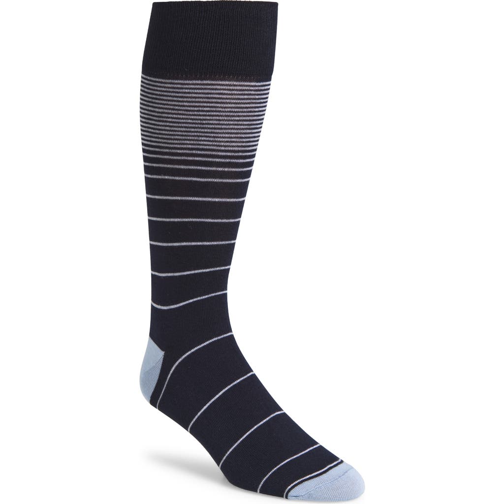 Nordstrom Gradient Combed Cotton Blend Dress Socks In Blue