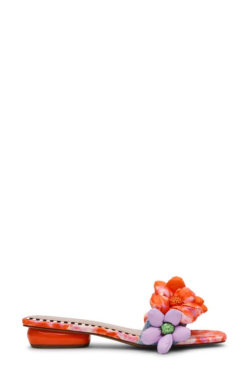 Betsey Johnson Emelia Slide Sandal In Orange Multi