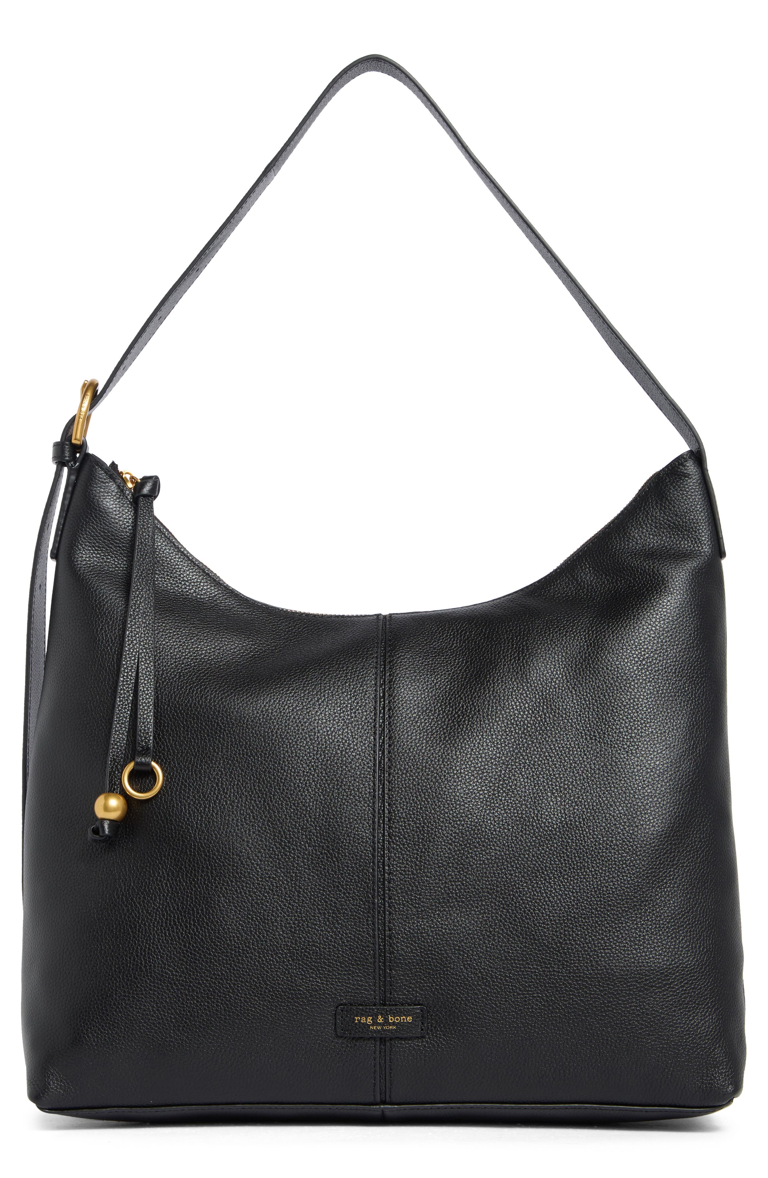 rag & bone Williamsburg Hobo Shoulder Bag, Main, color, Black