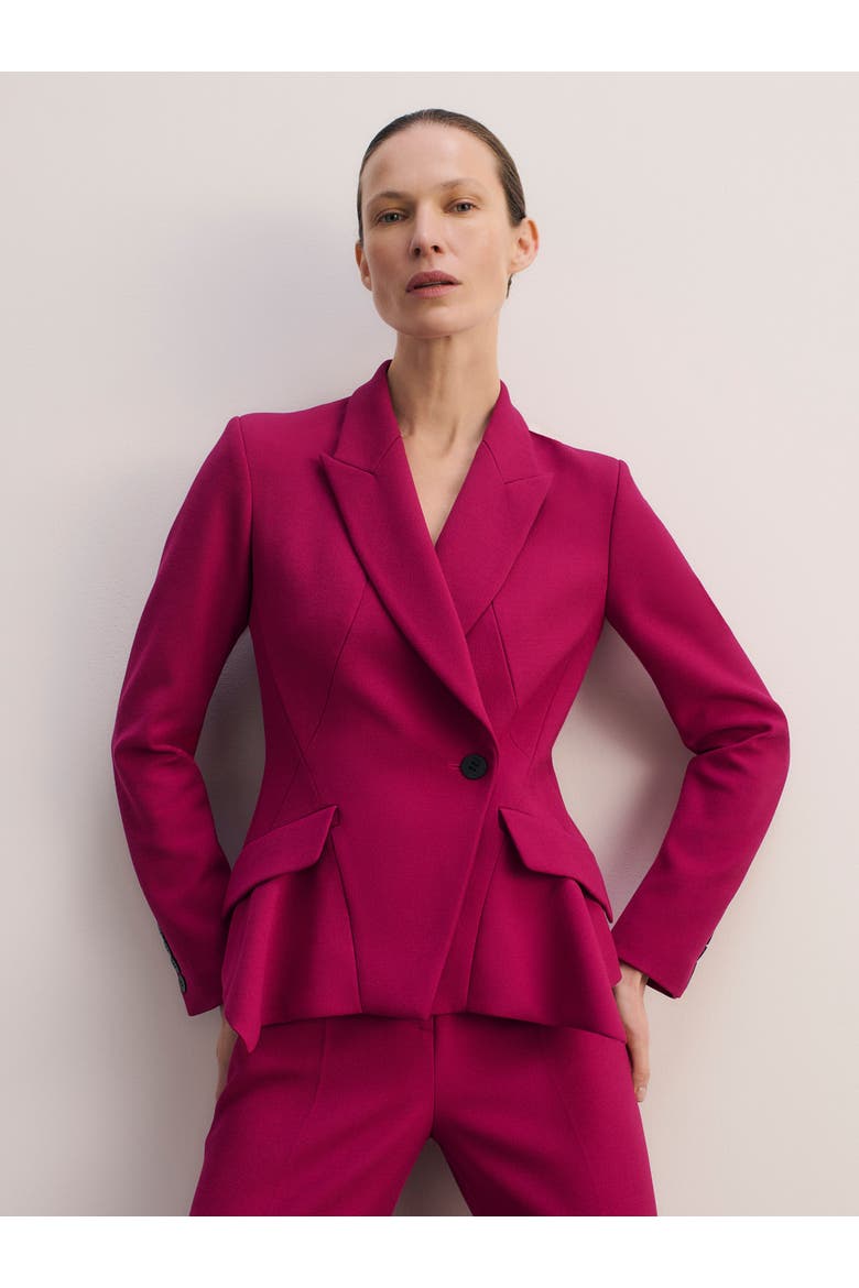 Merida Sculpt Stretch Crepe Blazer, Main, color, Pink