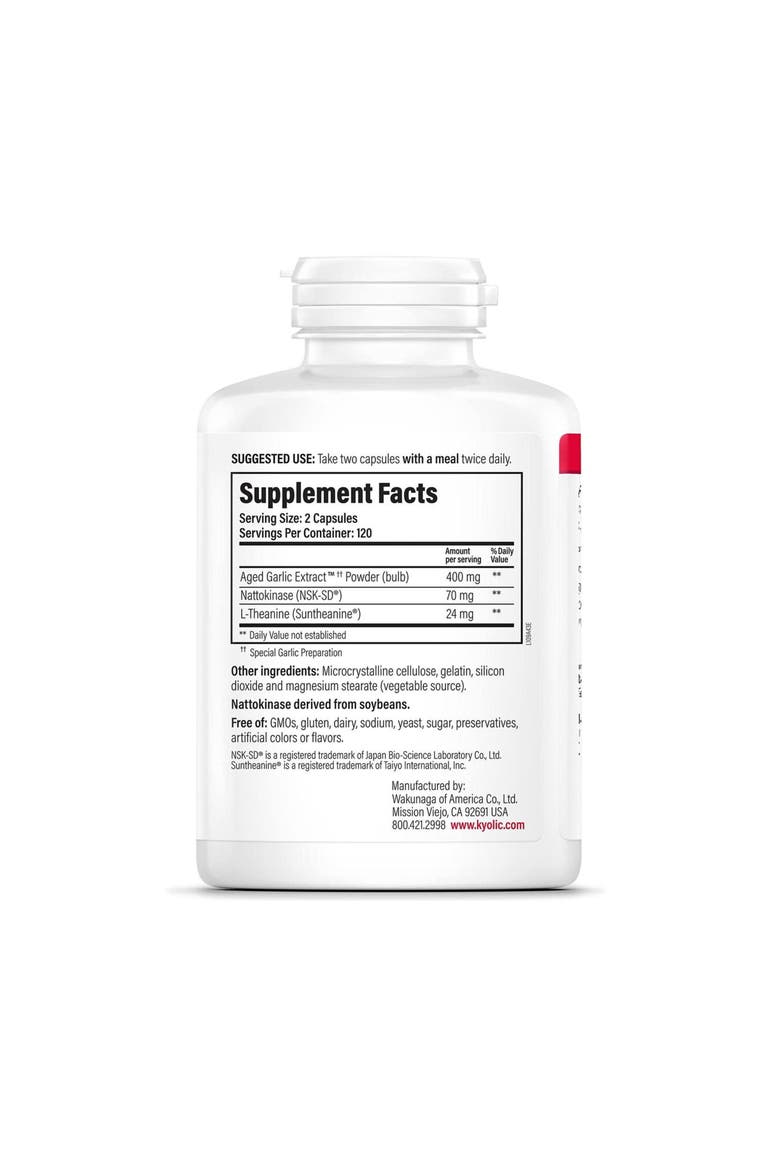 Aged Garlic Extract Formula 109, Blood Pressure Health, 240 Ct Capsules, Alternate, color, None