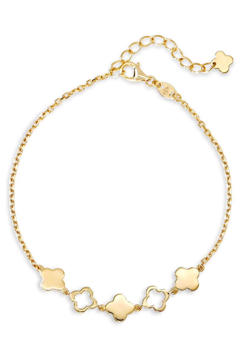 Clover Chain Bracelet in 14K Gold, Main, color, Yellow Gold