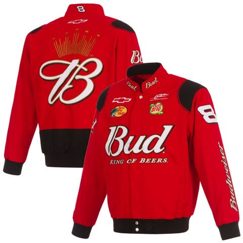 Men's JH Design Red Dale Earnhardt Jr. Budweiser Full-Snap Twill Jacket