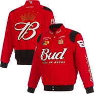 JH DESIGN Men's JH Design Red Dale Earnhardt Jr. Budweiser Full-Snap Twill Jacket
