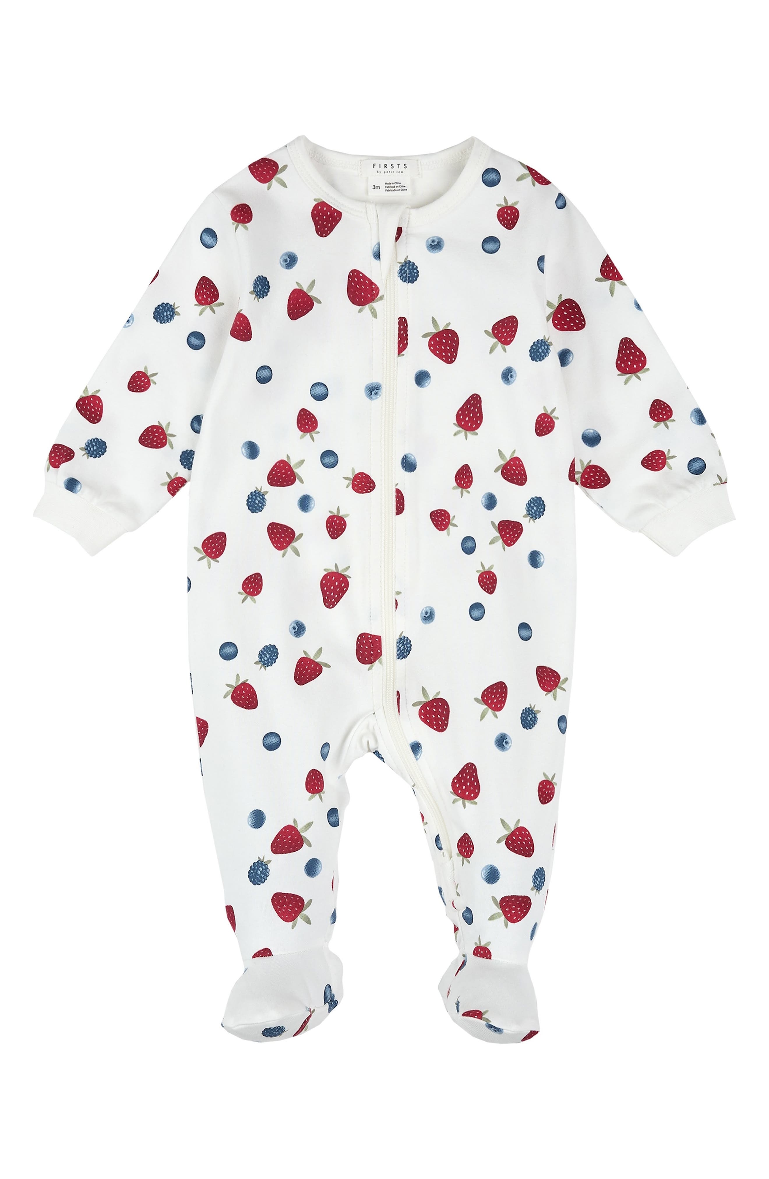 Berry Print Footed One-Piece Pajamas